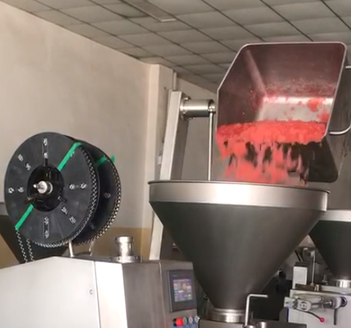 The meat filling machine is an extremely versatile and robust filling system designed for filling of a wide range of food.